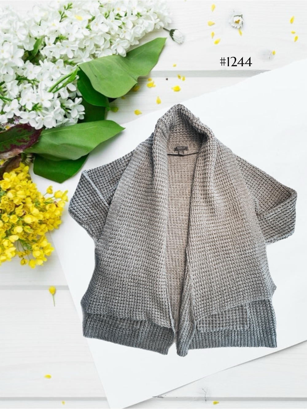 Roots knitted Cardigan |Cozy Light Gray Chunky Knit Cardigan